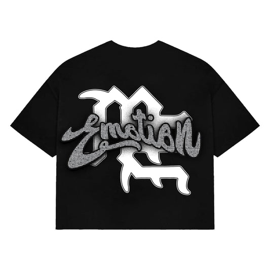 Black “Rhinestone” Cropped